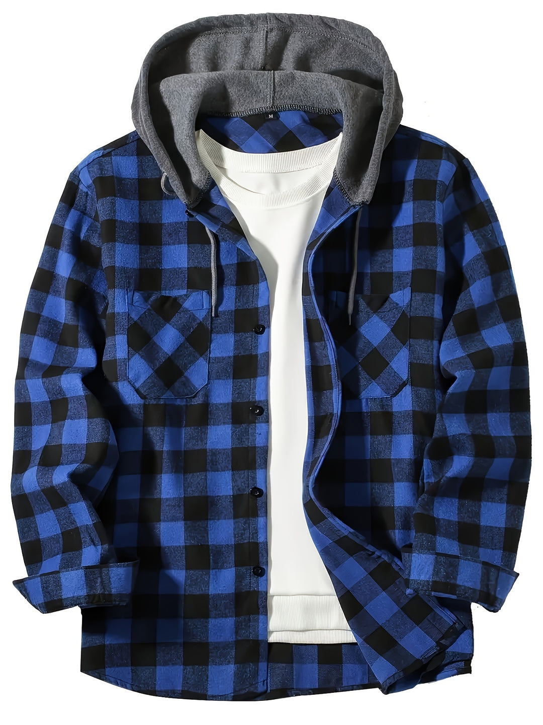Men's Plus Size Hooded Relaxed Fit Overshirt