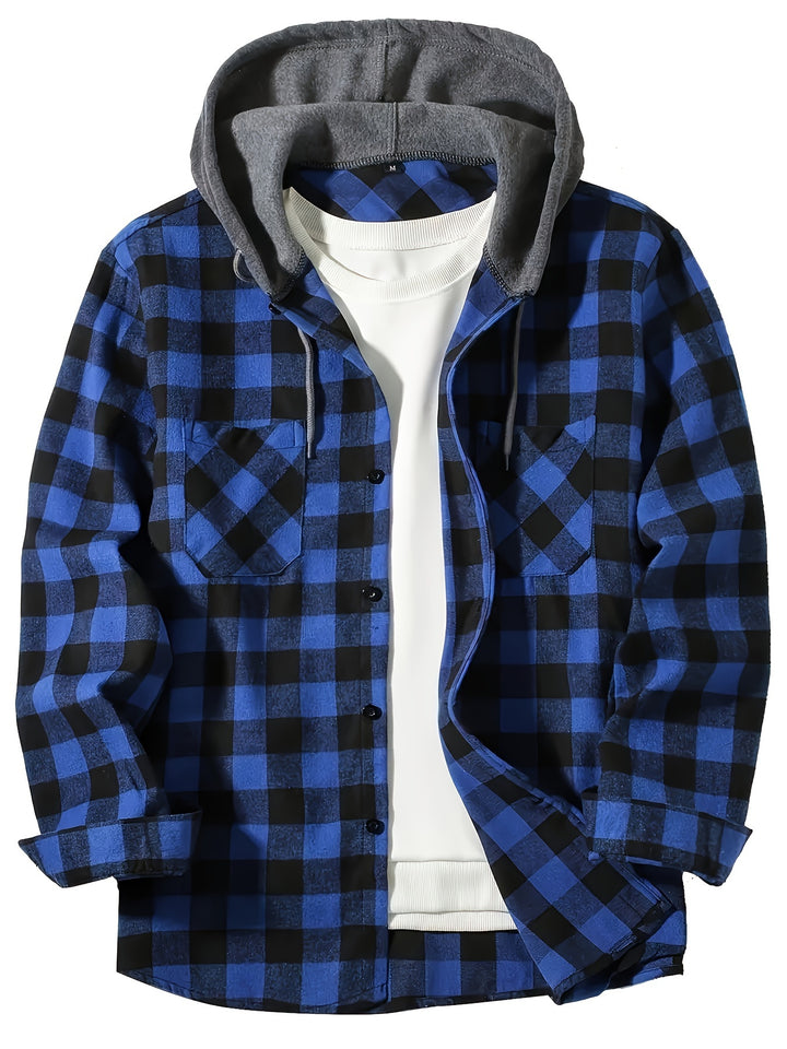 Men's Plus Size Hooded Relaxed Fit Overshirt
