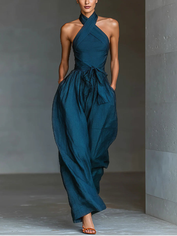 Mélisande | Cross-Halter Jumpsuit