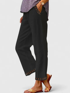 Skyla | Refined Cropped Trousers with Contrast Trim