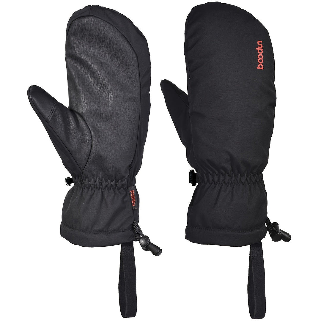 Warm Touchscreen Ski Mittens - Black