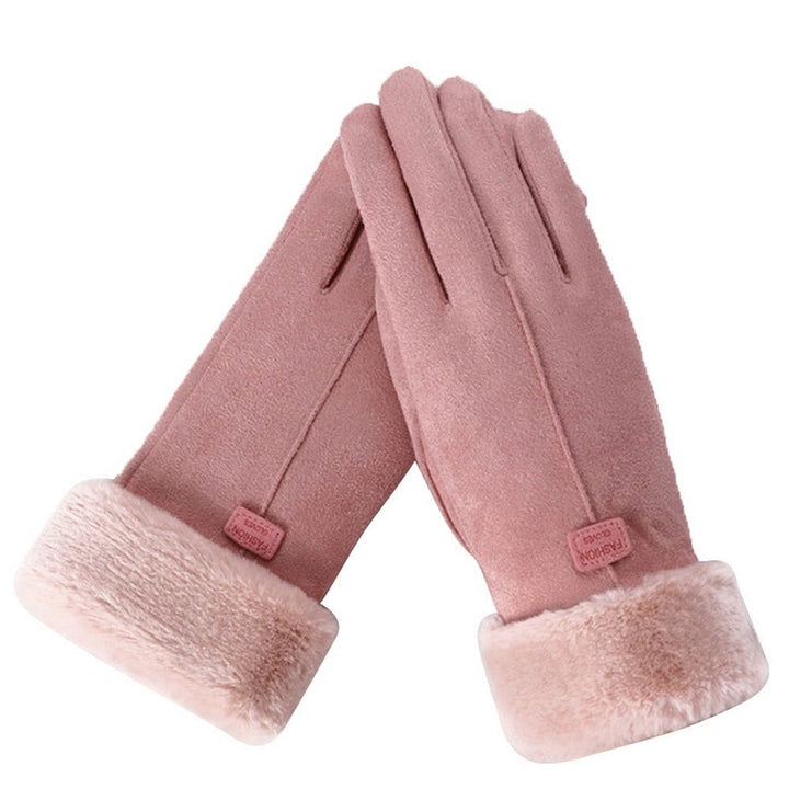 Women's Timeless Warm Suede Fleece Winter Gloves - Pink