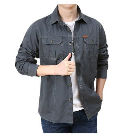 Men's Long Sleeve Cargo Pocket Overshirt