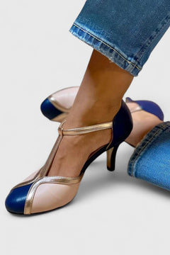 Kinsley | Polished Heeled Pump with a Stable Heel