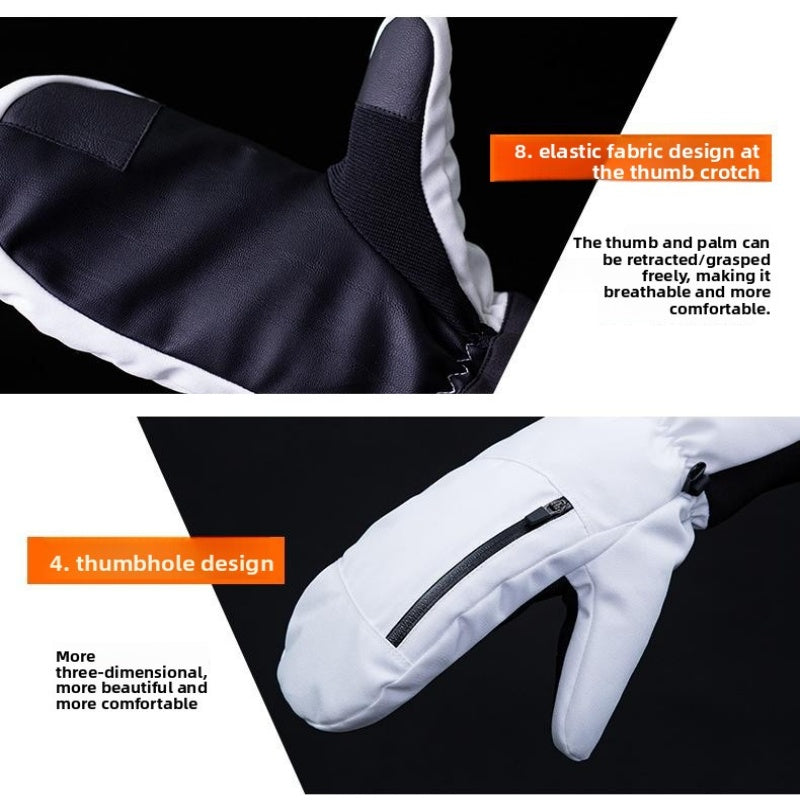 Men's Touchscreen Warm Knit Winter Ski Mittens