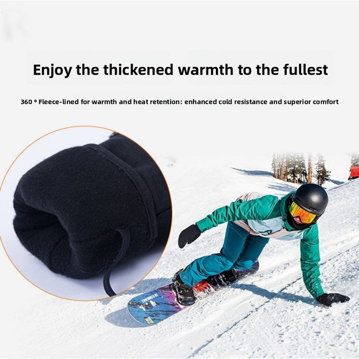 Men's Touchscreen Warm Knit Winter Ski Mittens