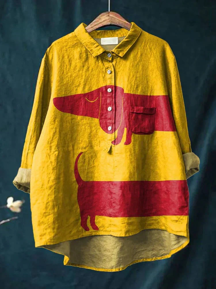 Emery Dog Art Shirt | Artistic Long Sleeve Shirt