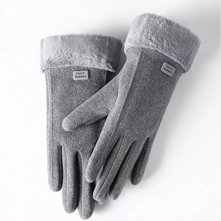 Women's Elegant Insulated Warm Knit Winter Gloves - Grey