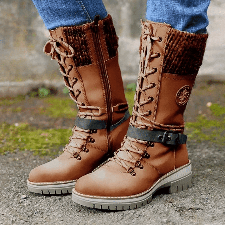 Dilys women's orthopedic lace up knee high boots - photo 7