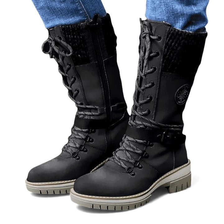 Dilys women's orthopedic lace up knee high boots - photo 4