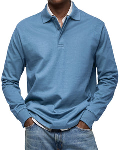 Fletcher | Smart Long-Sleeve Polo Shirt with a Button Placket