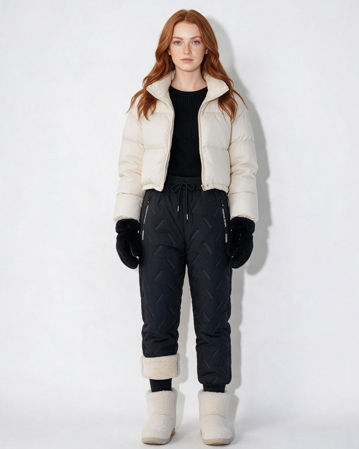 Women's Quilted Long Winter Baggy Snow Pants