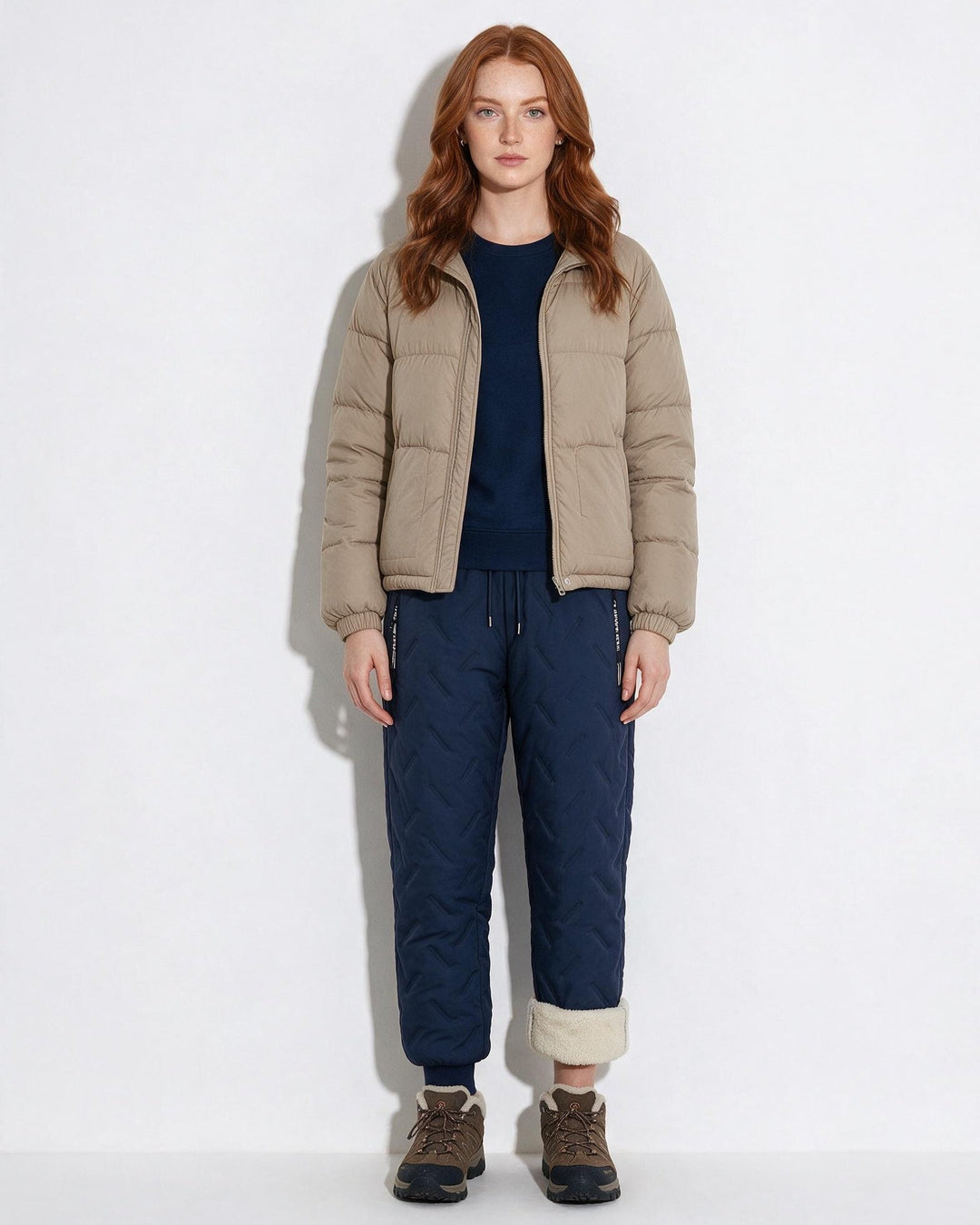 Women's Quilted Long Winter Baggy Snow Pants