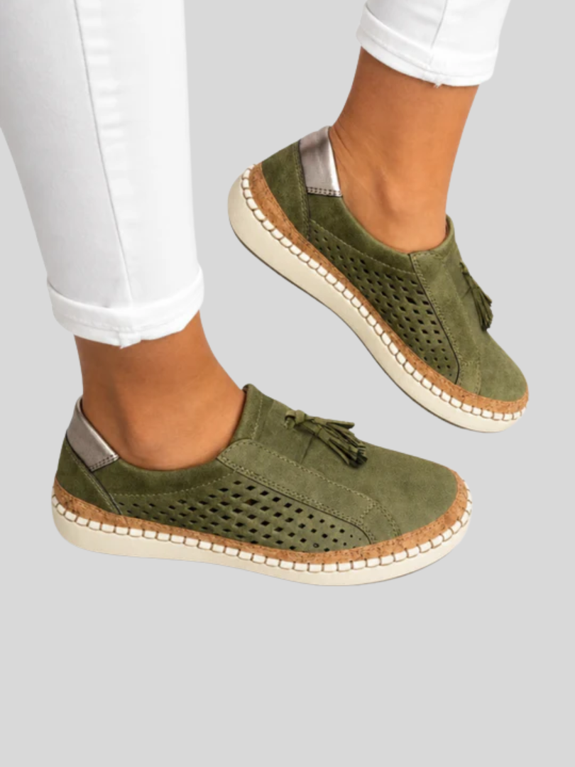 Women's Breathable Slip-On Knit Orthopedic Sneakers - Green