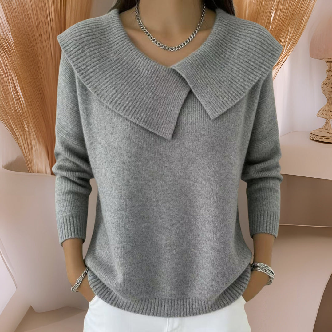 Agatha women's cozy collared sweater with pleat detail - photo 6