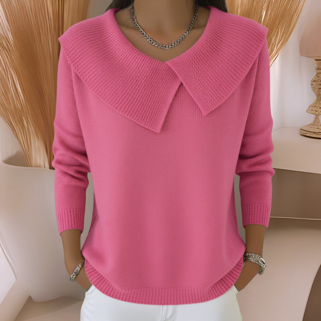 Agatha women's cozy collared sweater with pleat detail - photo 3