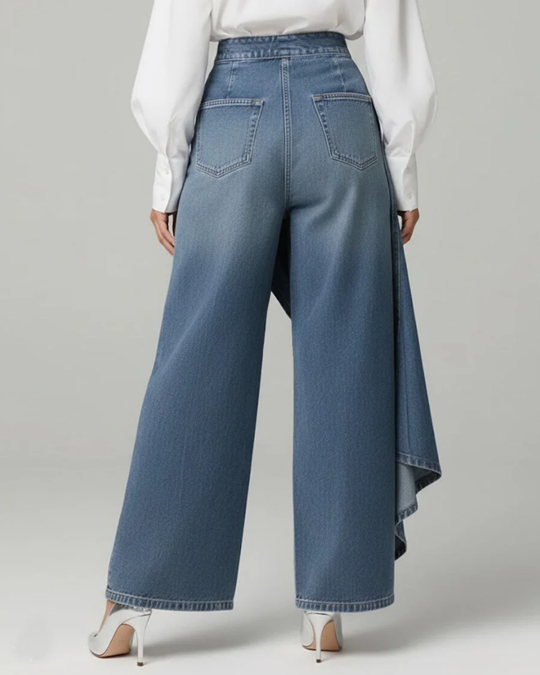 Colette | Wrap-Front Denim Wide Leg Jeans