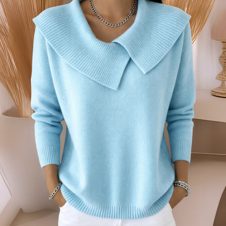 Agatha women's cozy collared sweater with pleat detail - photo 4