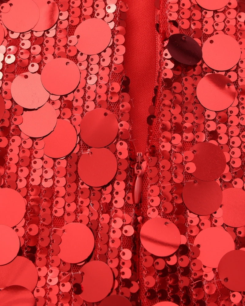 Women's Tank Sequin V-Neck Mini Going Out Top