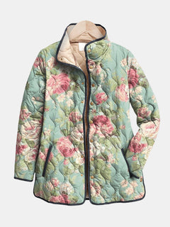 Carys | Classic Quilted Jacket with a Retro Floral Pattern