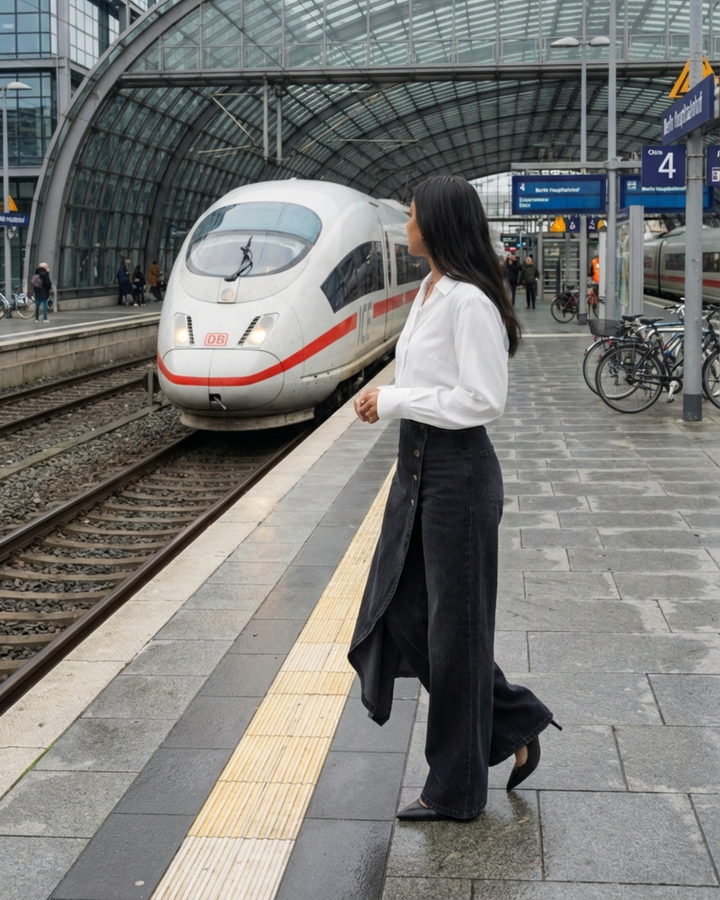 Colette | Wrap-Front Denim Wide Leg Jeans