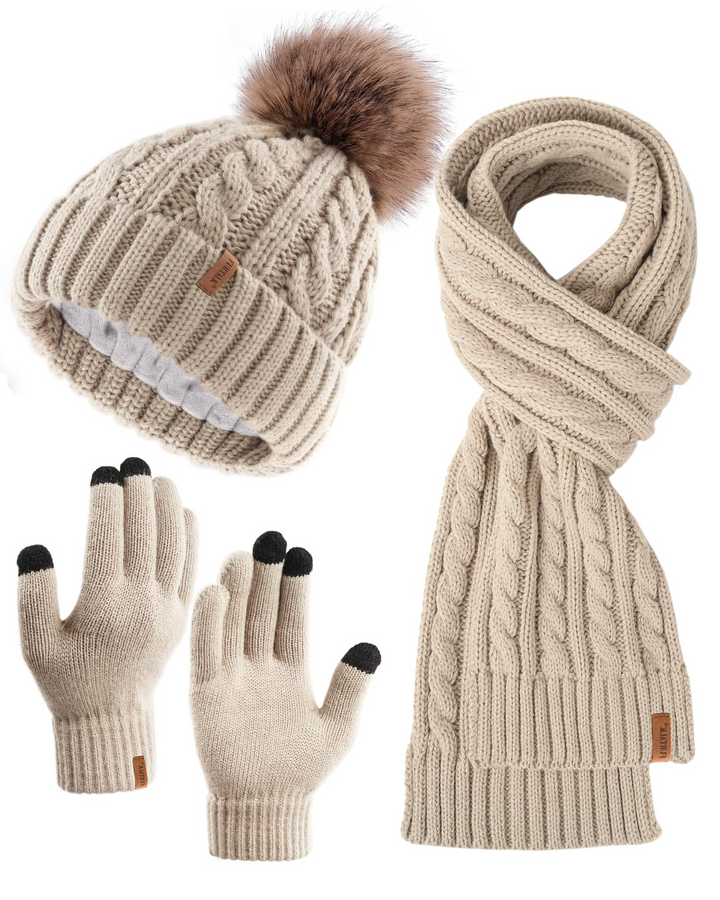 Women's Chic Warm Winter Breathable Velvet-Lined Gloves - Smoke Grey
