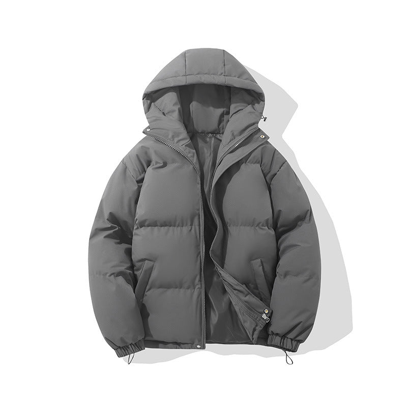 Women's Chic Hooded Puffer Winter Jacket - Dark Grey