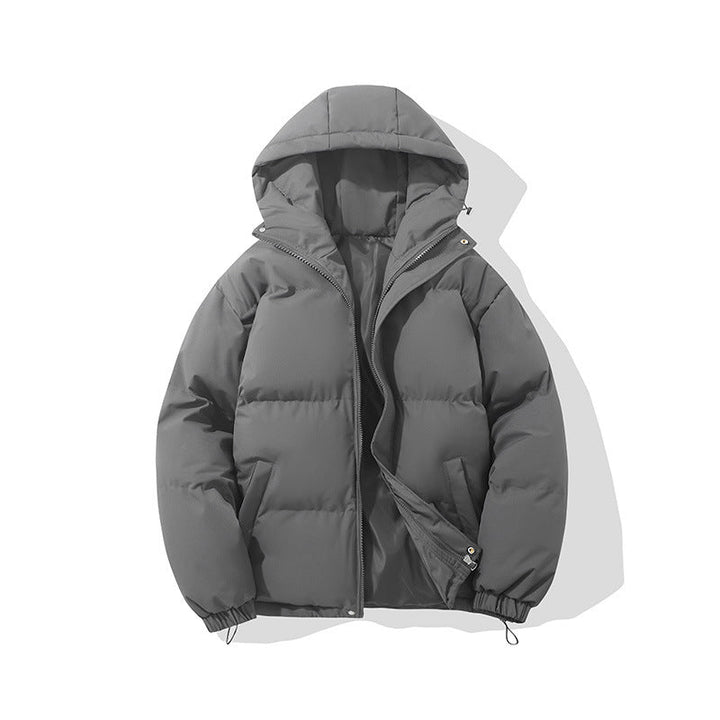 Women's Chic Hooded Puffer Winter Jacket - Dark Grey