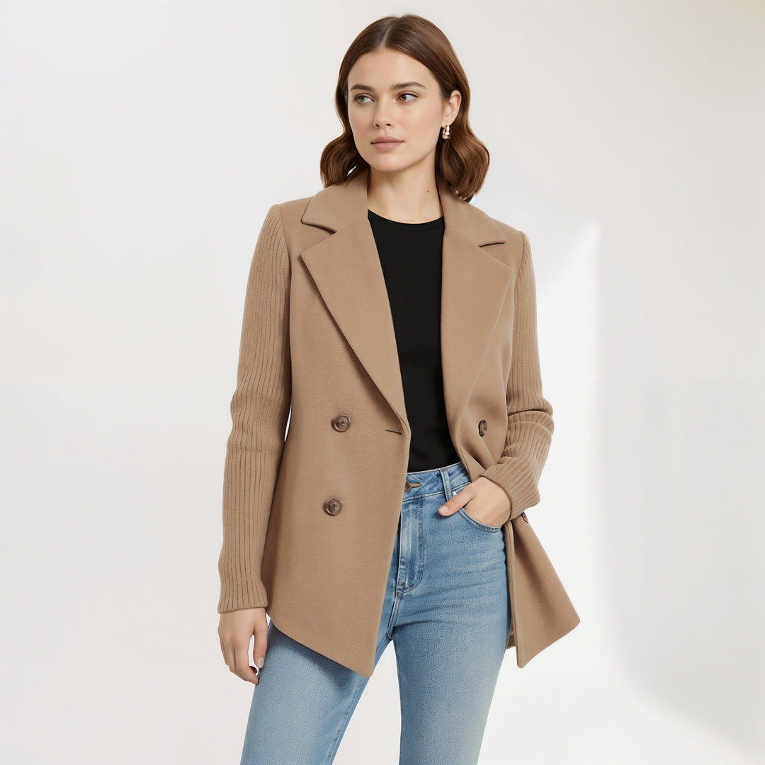 Women's Lightweight Draped Roll-Up Sleeve Coat