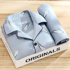 Marcellus | Men's Lounge Matching Long Indigo Pajama Set