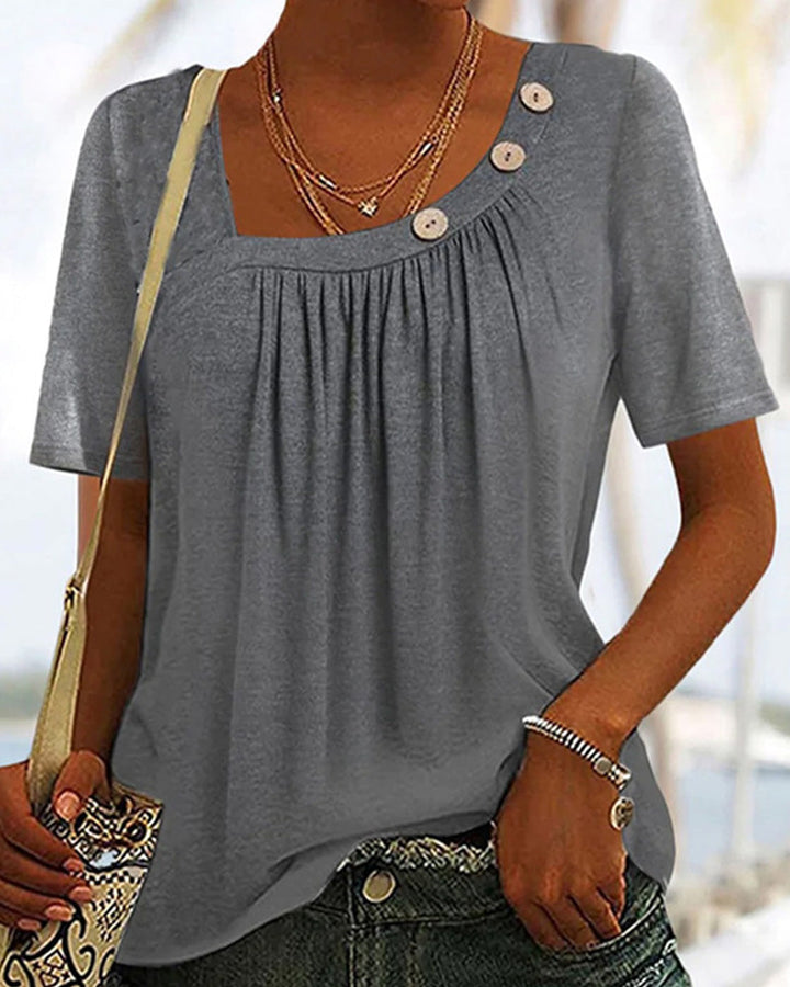 Tanaïs | Button-Detailed Top
