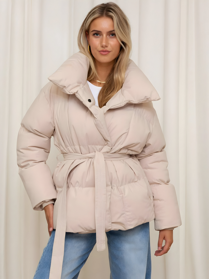 Women's Casual Quilted Puffer Winter Jacket - White
