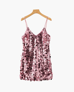 Wilfreda | Women's Tank Sequin V-Neck Mini Going Out Top