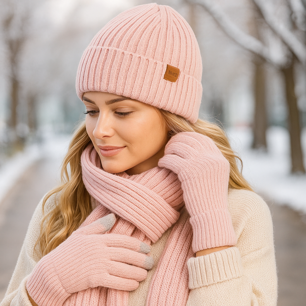 Women's Crochet Beanie - Pink