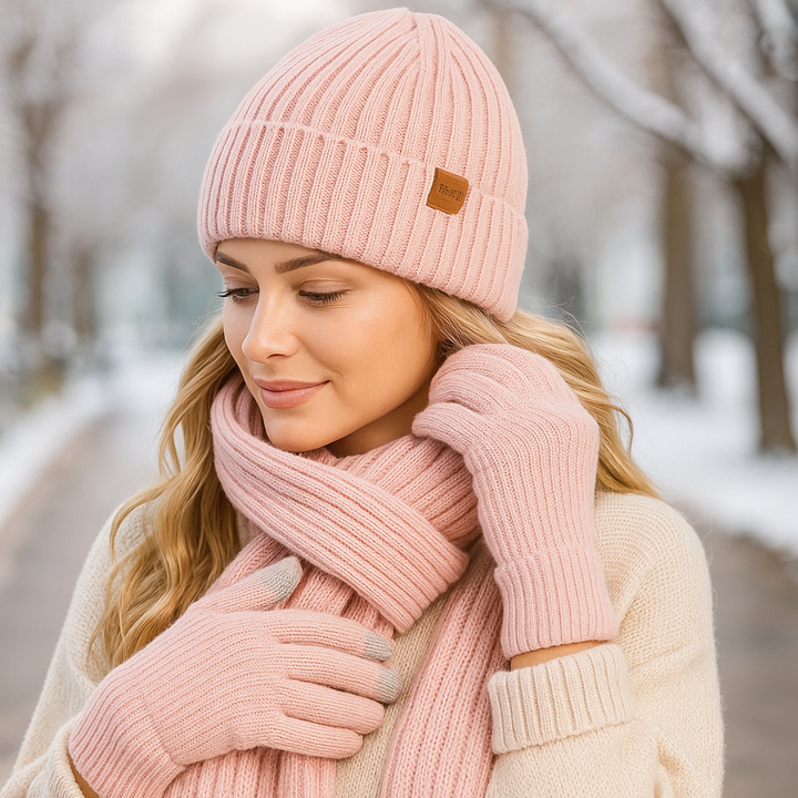 Women's Crochet Beanie - Pink