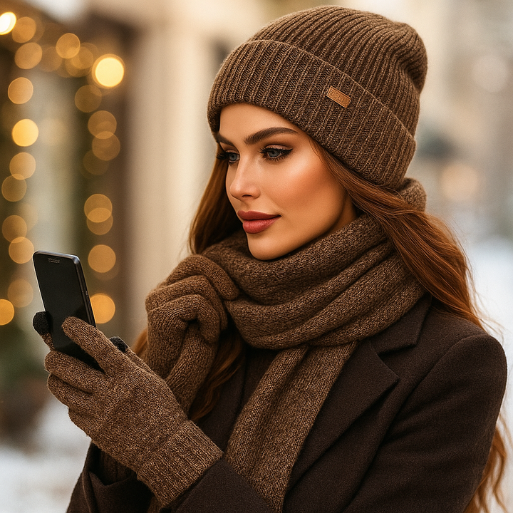 Women's Chic Crochet Beanie - Khaki