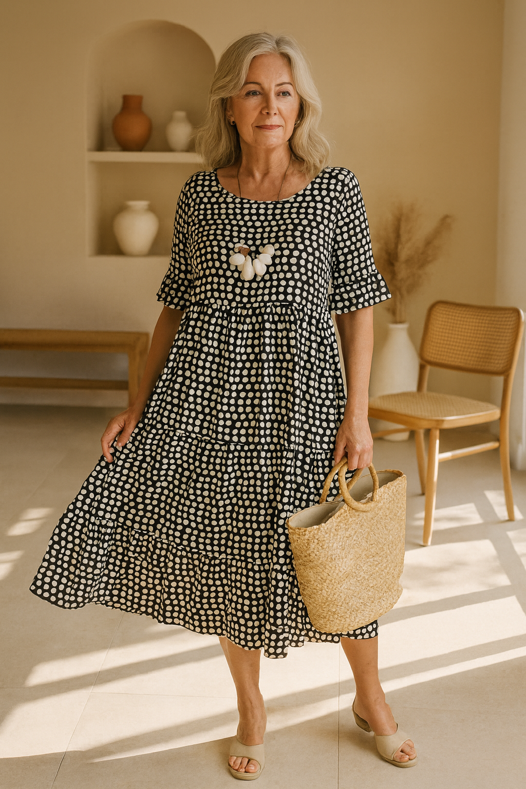 Niamh | Elegant Tiered Midi Dress