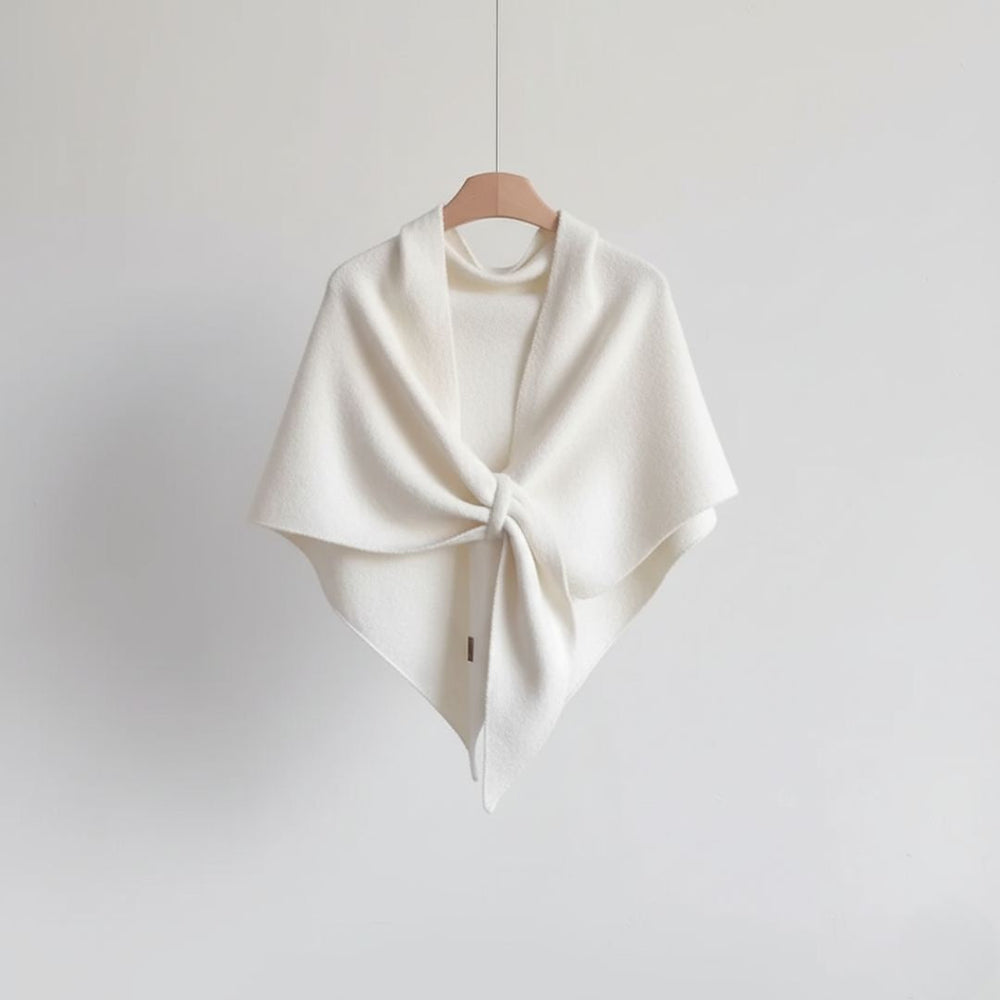 Women's Knit Wool Triangle Scarf - Winter White