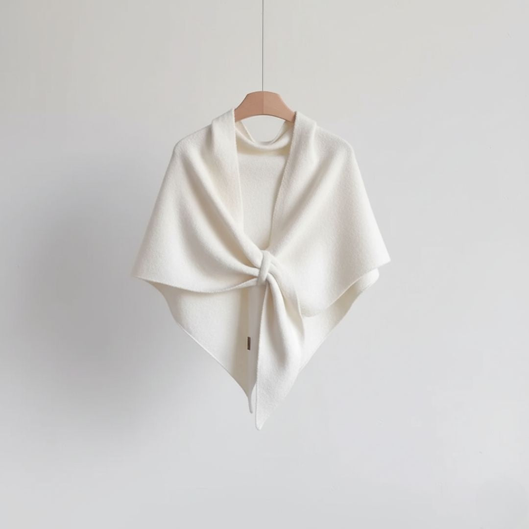 Women's Knit Wool Triangle Scarf - Winter White