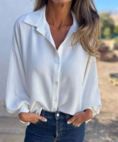 Laurel | Button-Front Blouse with Lantern Sleeves