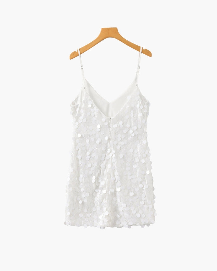 Women's Tank Sequin V-Neck Mini Going Out Top