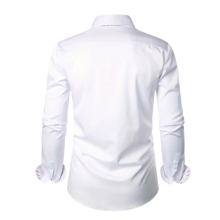 Men’s Dress Shirt | Slim Fit Button-Down | Contrast Paisley Trim