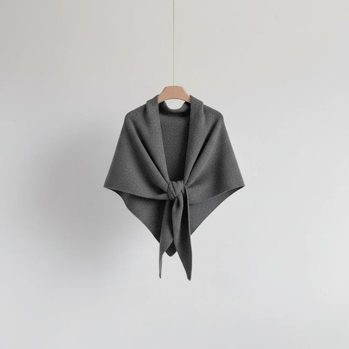 Women's Knit Wool Triangle Scarf - Anthracite Grey