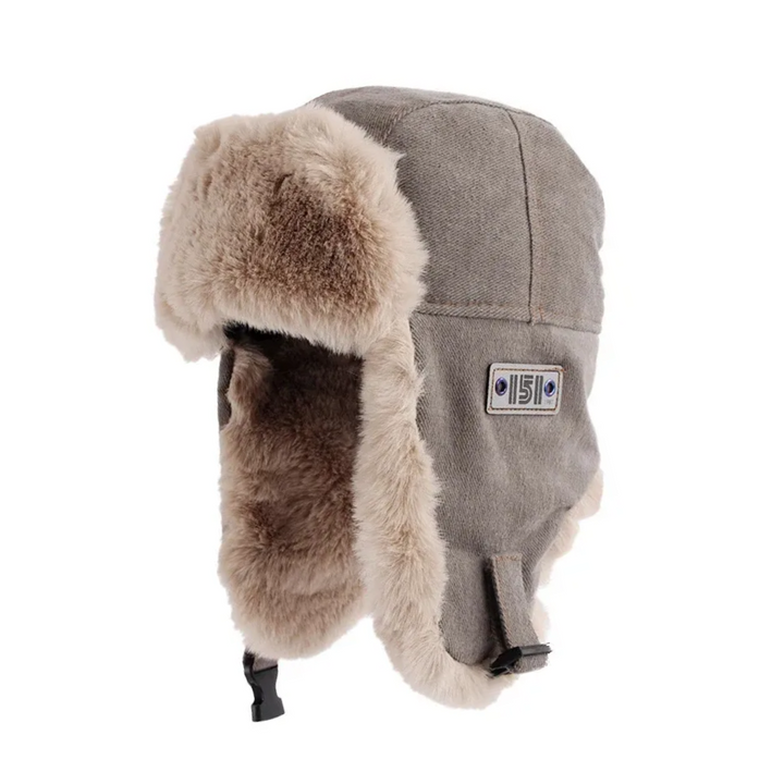 Faux Fur Lined Ushanka - Grey