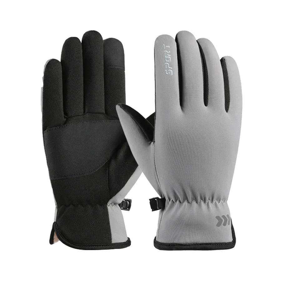 Women's Waterproof Thermal Non-Slip Winter Ski Gloves - Grey