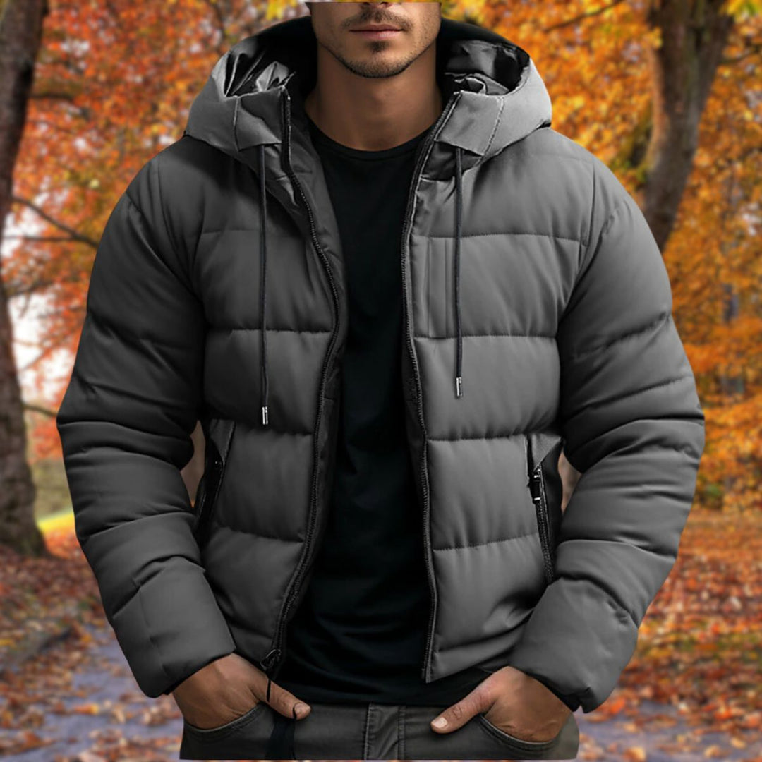 Men's Waterproof Puffer Rain Winter Jacket - Grey