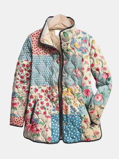 Zarae | Cosy Quilted Jacket with an All-Over Floral Print