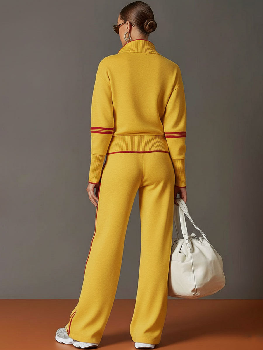 Christèle | Stripe-Trim Two-Piece Set