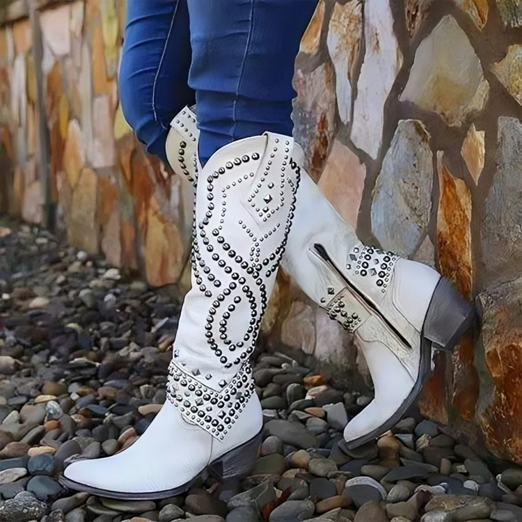 Nerys women's studded western knee high boots - photo 5