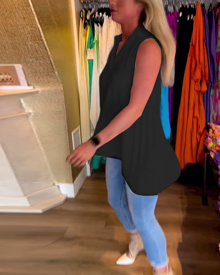 Fionnuala | Collared Sleeveless Top